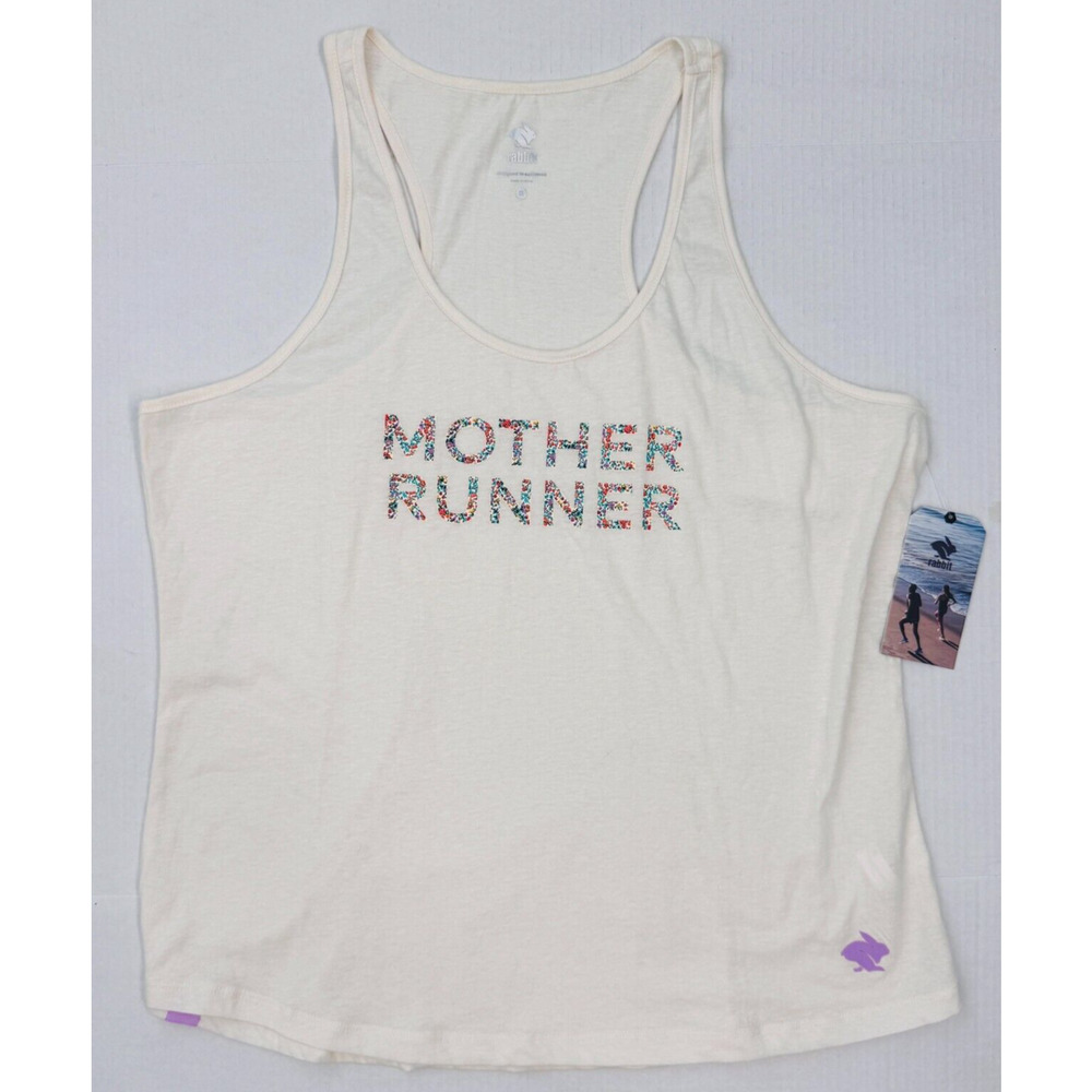 Rabbit Running Tank Top Womens XL Mother Runner Remix Run Gardenia Gym NEW